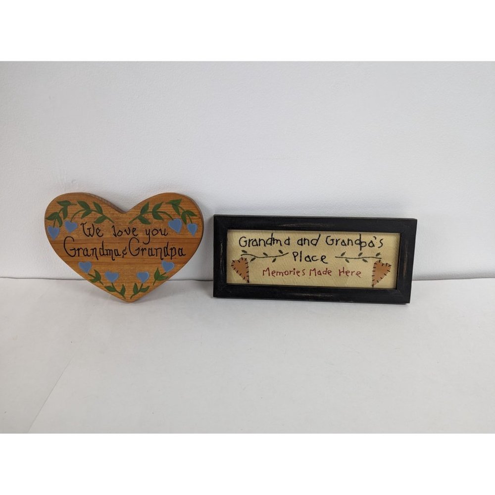 Grandma & Grandpa Place Wooden Wall Hanging Plaque Decor We Love You